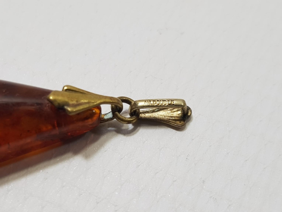 ANTİKA DAMLA KEHRİBAR KOLYE UCU