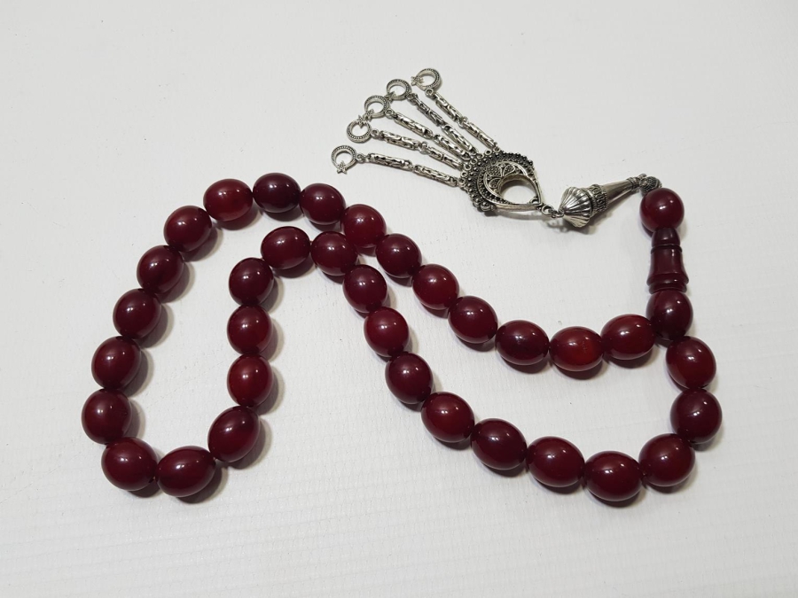 BÜYÜK BOY HARELİ SIKMA KEHRİBAR TESPİH