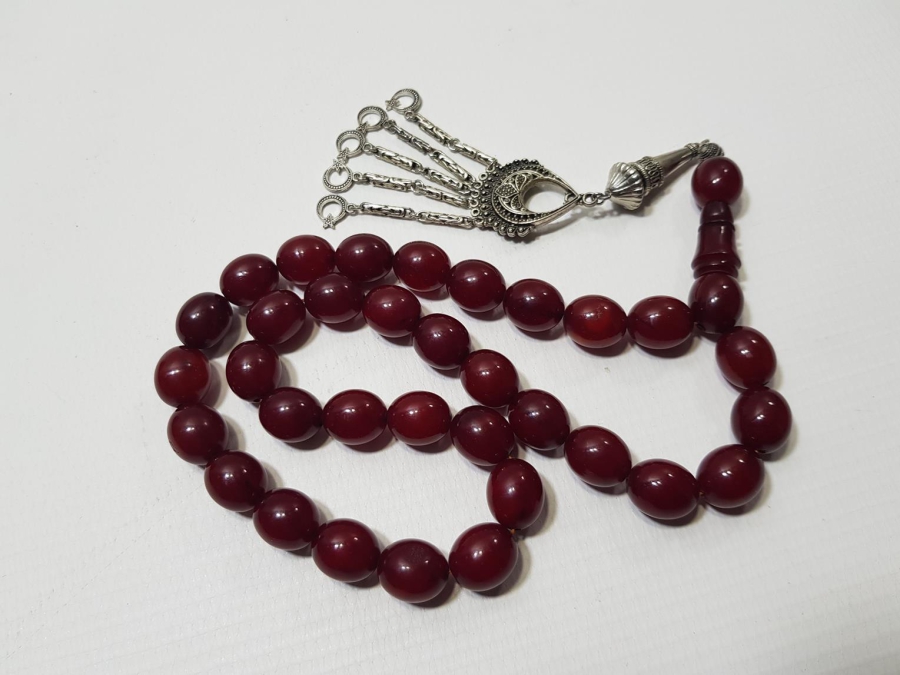 BÜYÜK BOY HARELİ SIKMA KEHRİBAR TESPİH