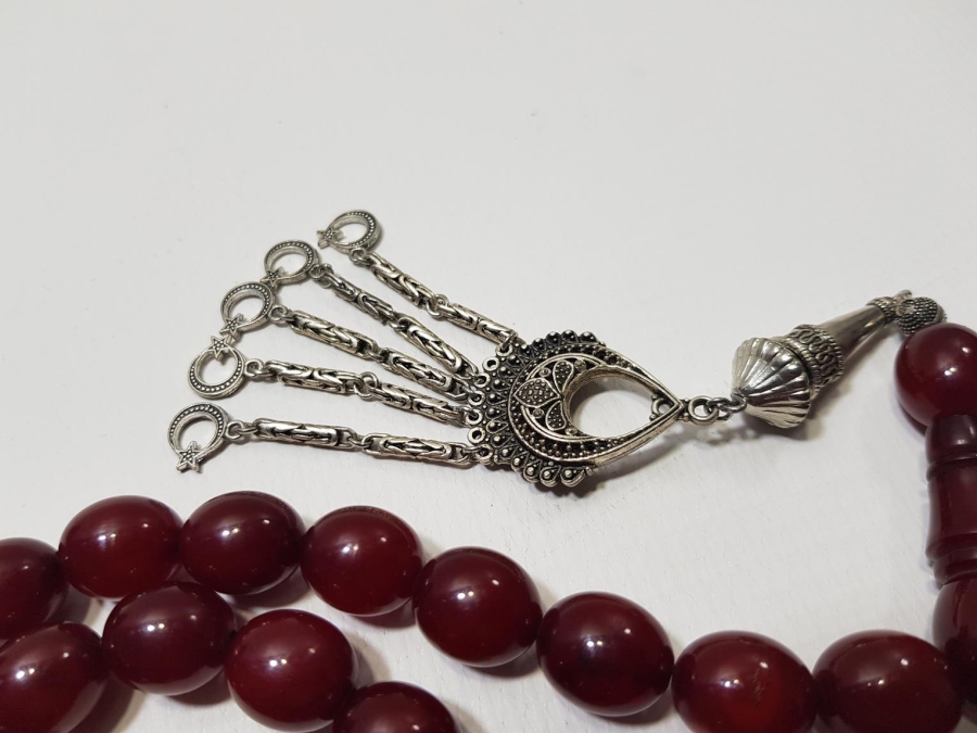 BÜYÜK BOY HARELİ SIKMA KEHRİBAR TESPİH