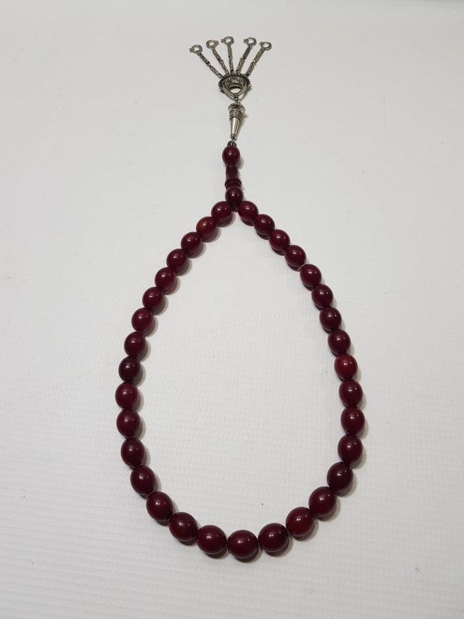 BÜYÜK BOY HARELİ SIKMA KEHRİBAR TESPİH