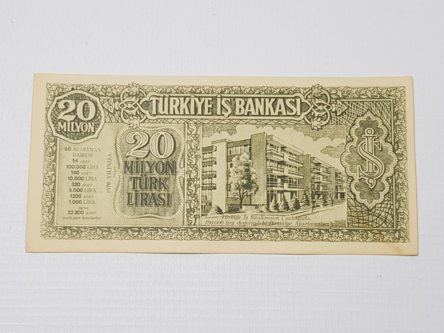 1970 TÜRKİYE İŞBANKASI PARA BENZERİ İKRAMİYE PLANI