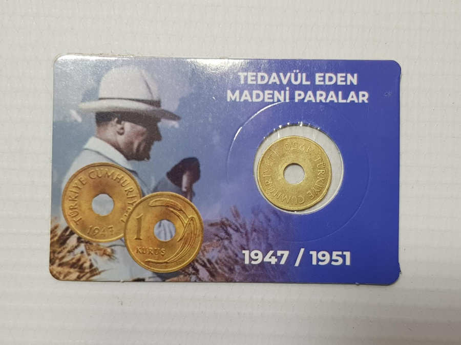 1950 TARİHLİ DELİKLİ 1 KURUŞ