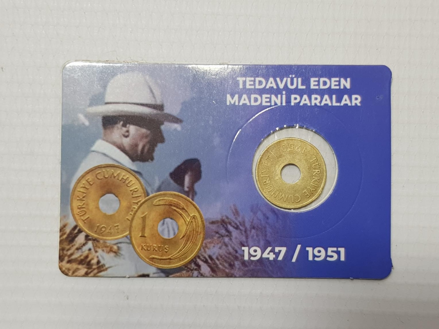 1950 TARİHLİ DELİKLİ 1 KURUŞ