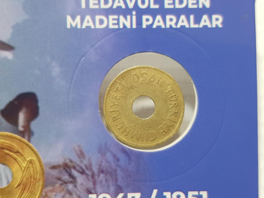 1950 TARİHLİ DELİKLİ 1 KURUŞ