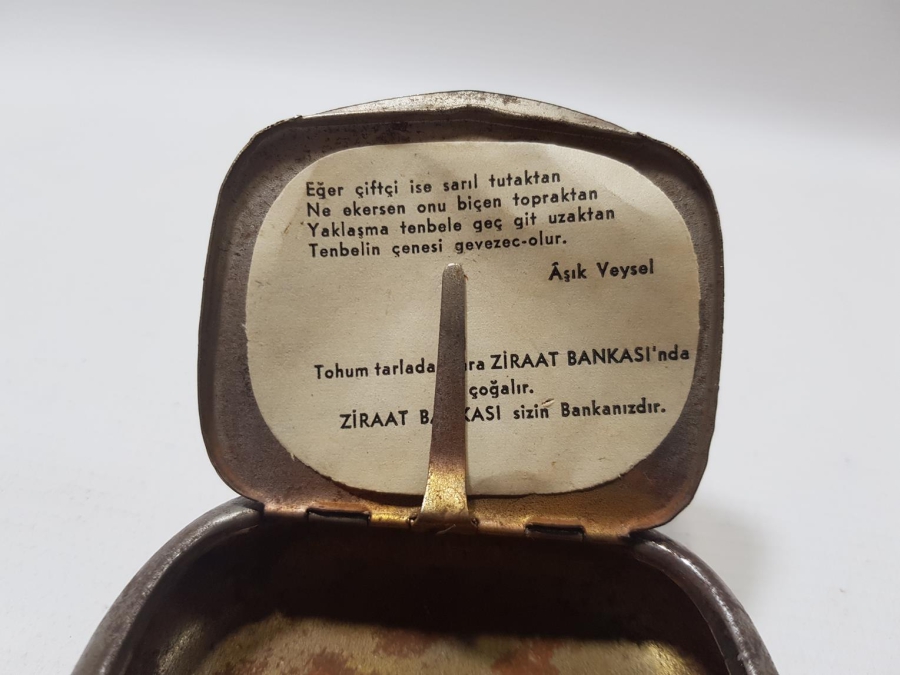 ORİJİNAL EFEMERASIYLA ZİRAAT BANKASI TÜTÜN TABAKASI