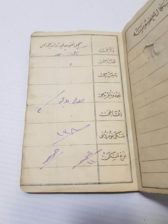 TÜRKİYE CUMHURİYETİNİN İLK NÜFUS KAĞIDI