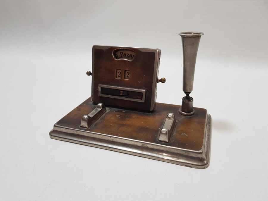 ANTİKA MASAÜSTÜ TAKVİMLİ KALEMLİK