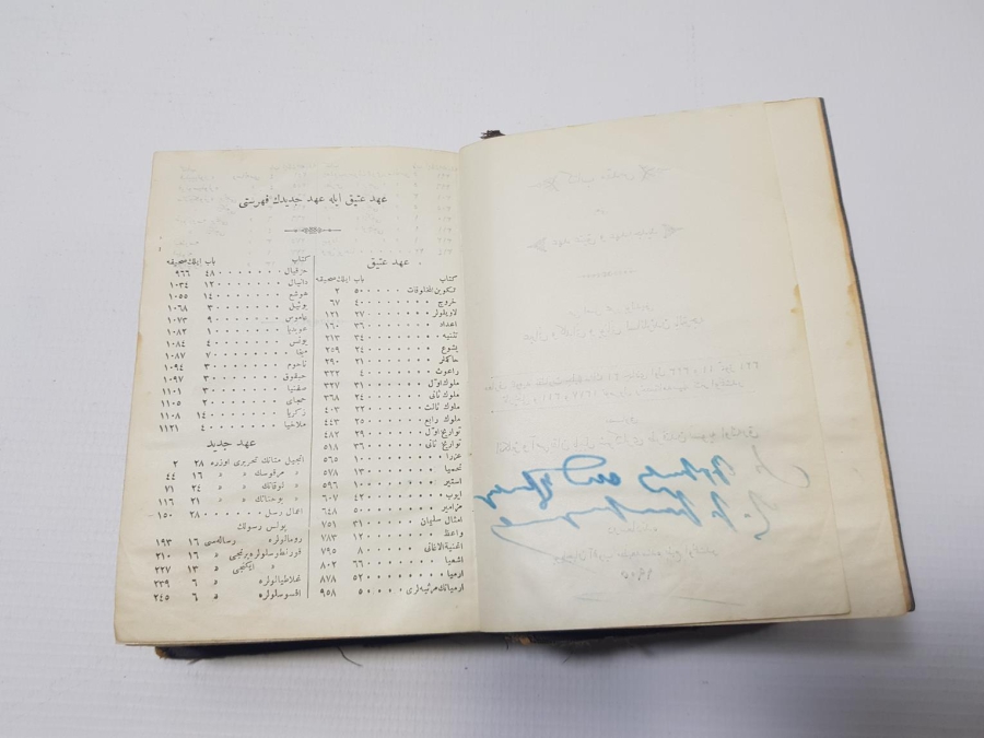 AGOP BOYACIYAN İMZALI OSMANLICA YAZILI TEVRAT VE İNCİL