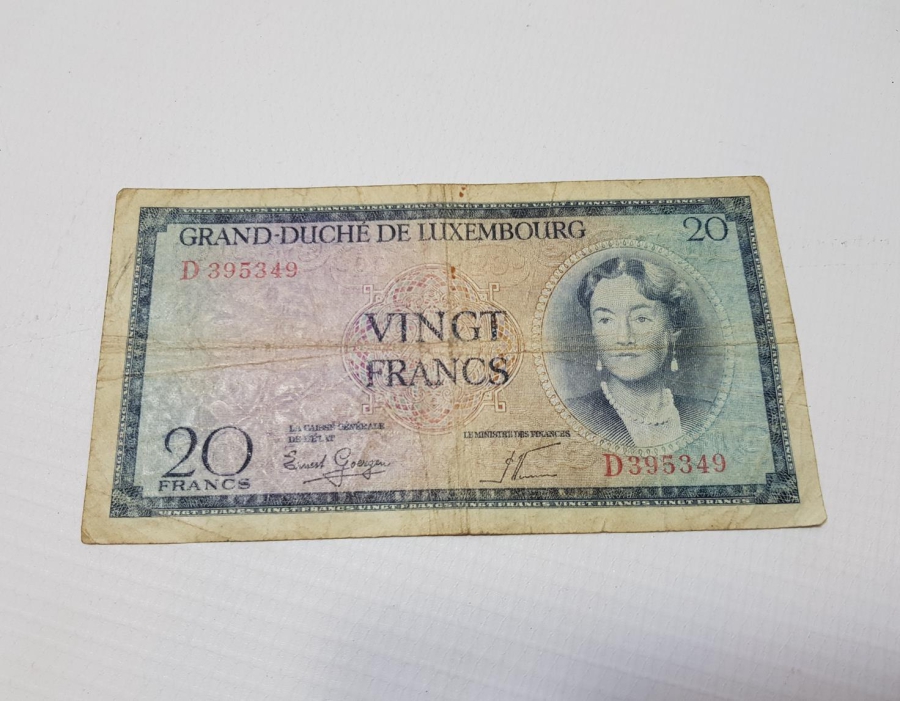 LÜKSEMBURG 20 FRANK KAĞIT PARA
