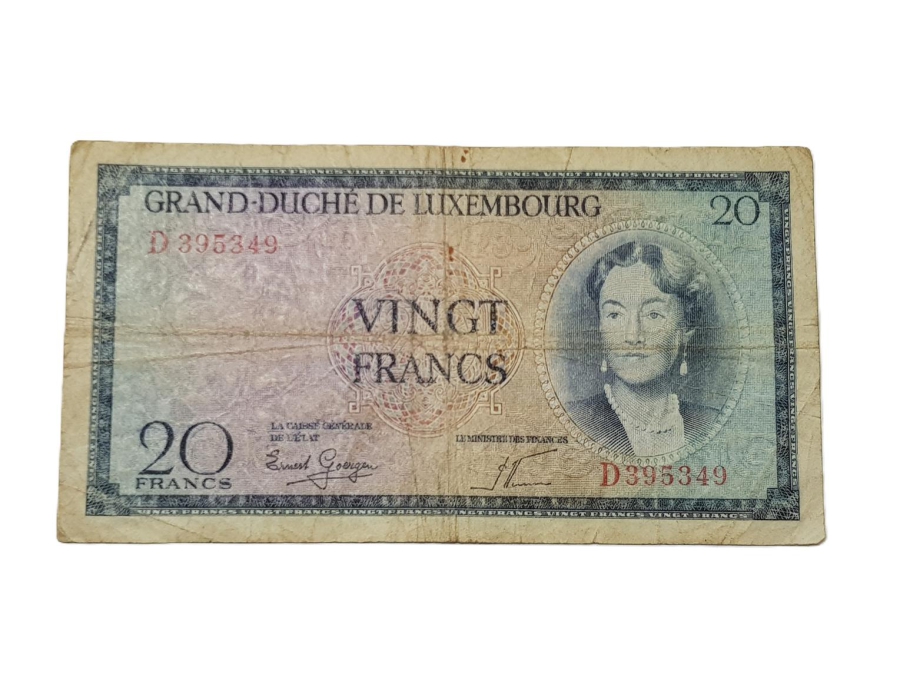LÜKSEMBURG 20 FRANK KAĞIT PARA