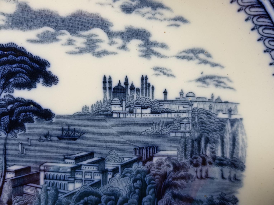 OSMANLI DÖNEMİ BYZANTIUM DAMGALI İSTANBUL GÖRSELLİ PORSELEN TABAK