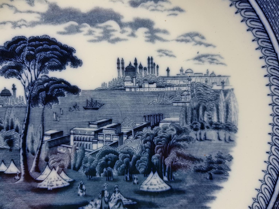 OSMANLI DÖNEMİ BYZANTIUM DAMGALI İSTANBUL GÖRSELLİ PORSELEN TABAK