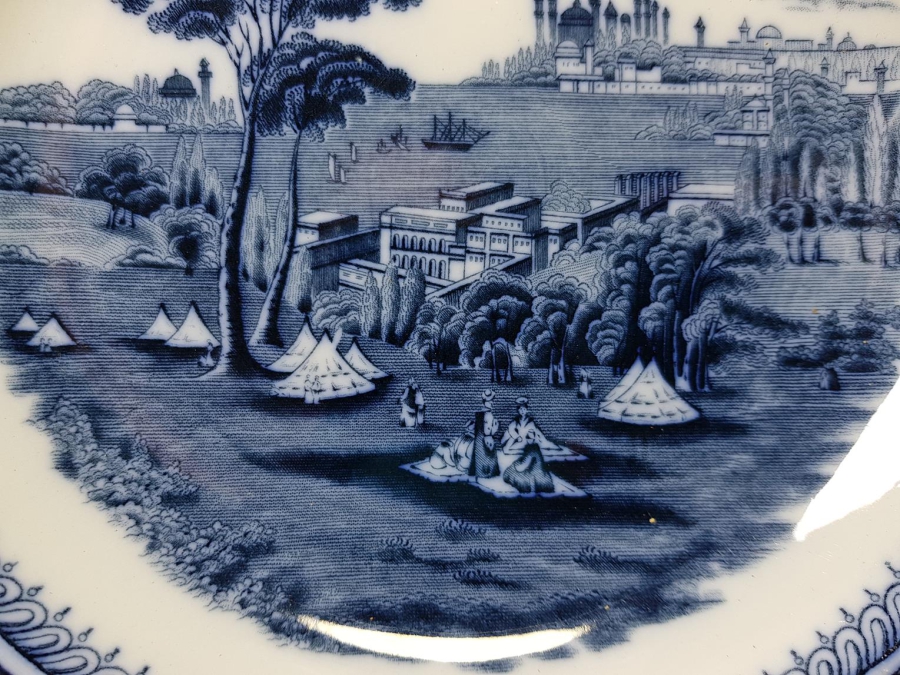 OSMANLI DÖNEMİ BYZANTIUM DAMGALI İSTANBUL GÖRSELLİ PORSELEN TABAK