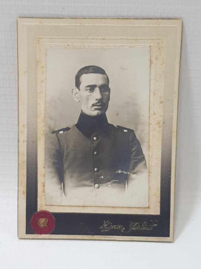 İSTİLYANİDİS FOTOĞRAFHANE DAMGALI OSMANLI SUBAY KABİN FOTOĞRAFI