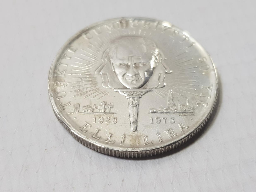 TÜRKİYE CUMHURİYET'İNİN 50. YILI GÜMÜŞ HATIRA 50 LİRA