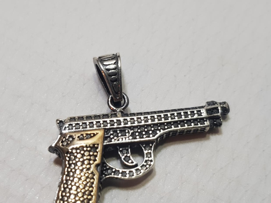 TABANCA GÖRSELLİ GÜMÜŞ KOLYE UCU