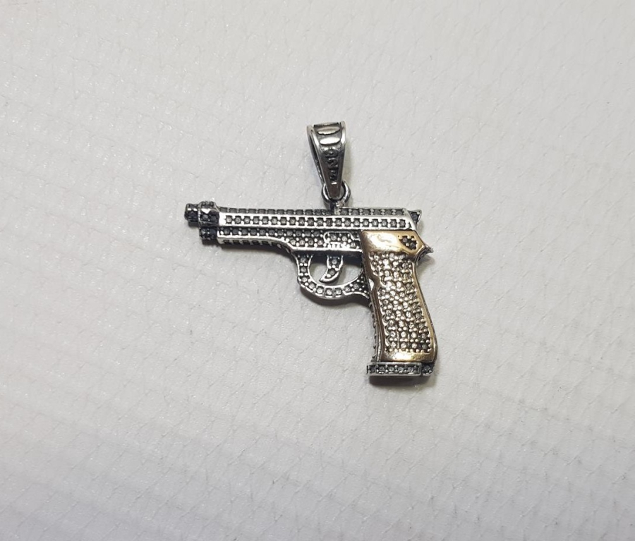 TABANCA GÖRSELLİ GÜMÜŞ KOLYE UCU