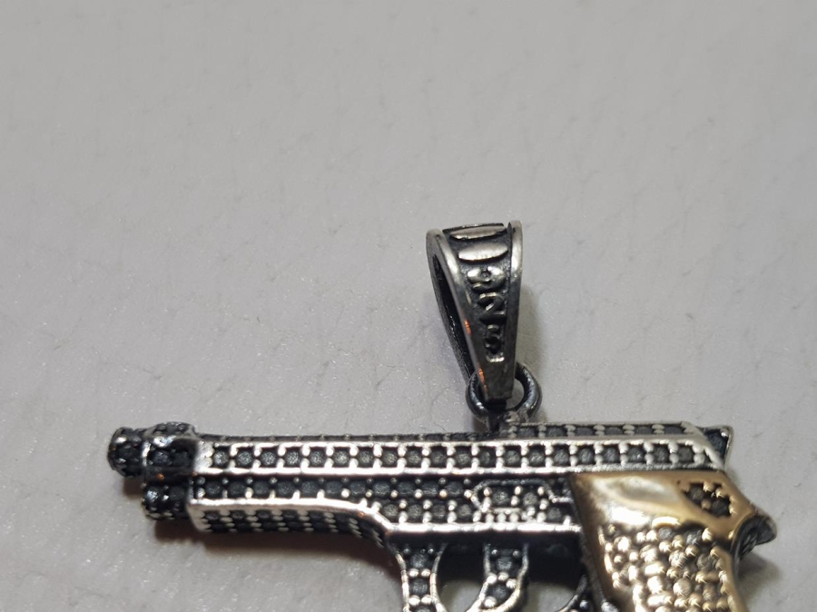 TABANCA GÖRSELLİ GÜMÜŞ KOLYE UCU