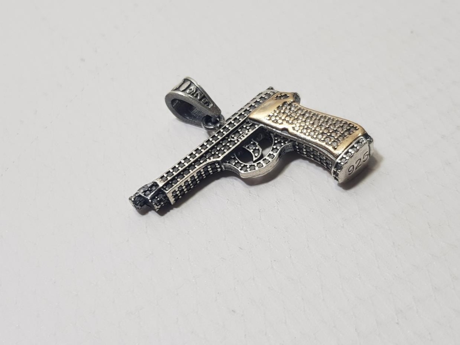 TABANCA GÖRSELLİ GÜMÜŞ KOLYE UCU