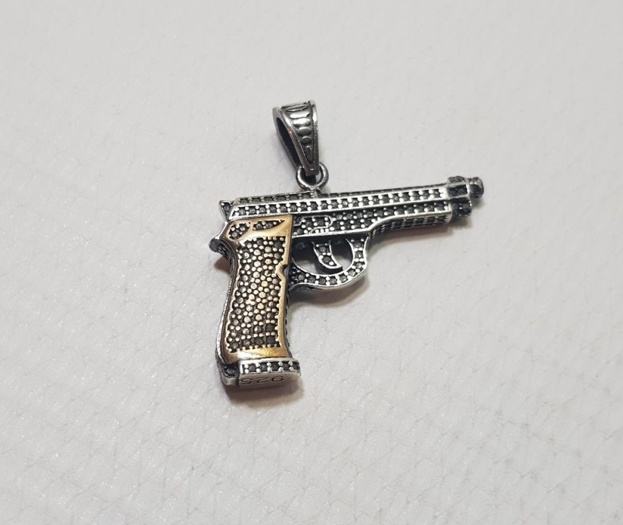 TABANCA GÖRSELLİ GÜMÜŞ KOLYE UCU