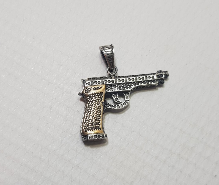 TABANCA GÖRSELLİ GÜMÜŞ KOLYE UCU