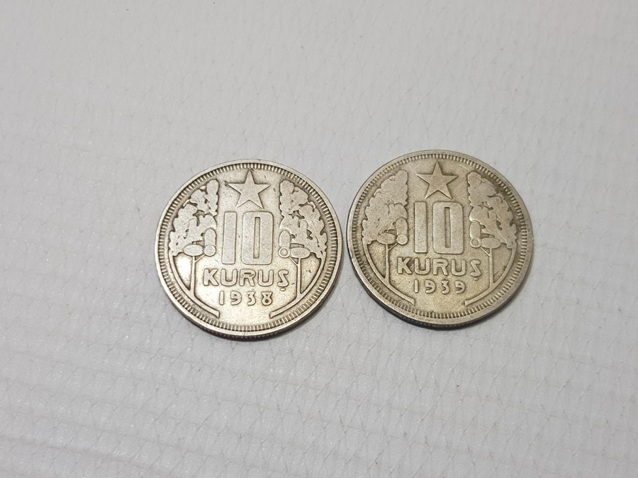1938-1939 TARİHLİ 10 KURUŞLAR