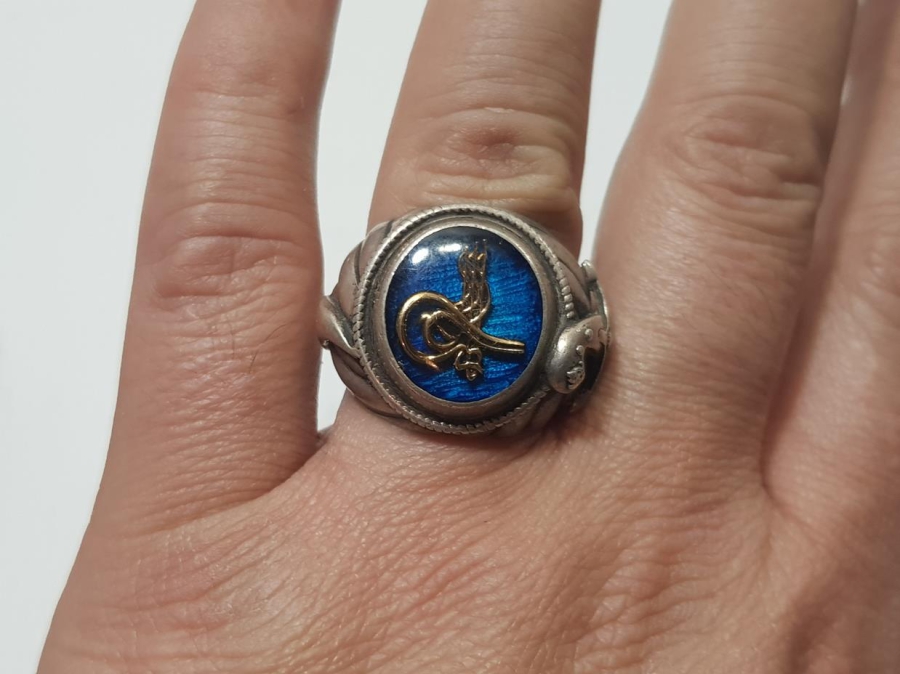 SARIK FORMLU OSMANLI TUĞRALI GÜMÜŞ YÜZÜK