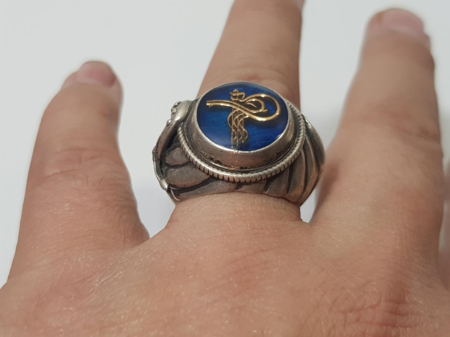 SARIK FORMLU OSMANLI TUĞRALI GÜMÜŞ YÜZÜK