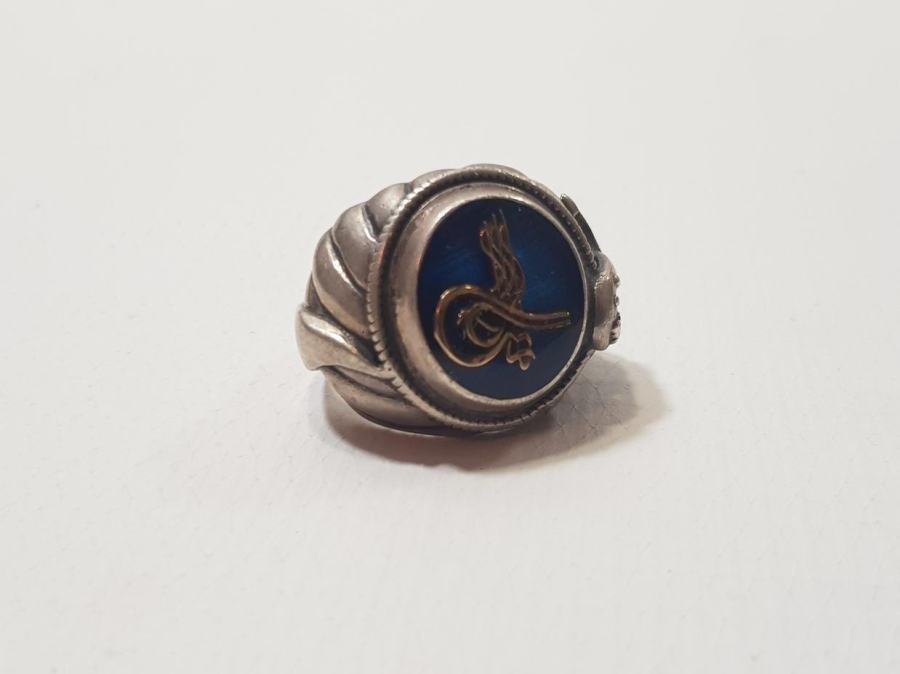 SARIK FORMLU OSMANLI TUĞRALI GÜMÜŞ YÜZÜK