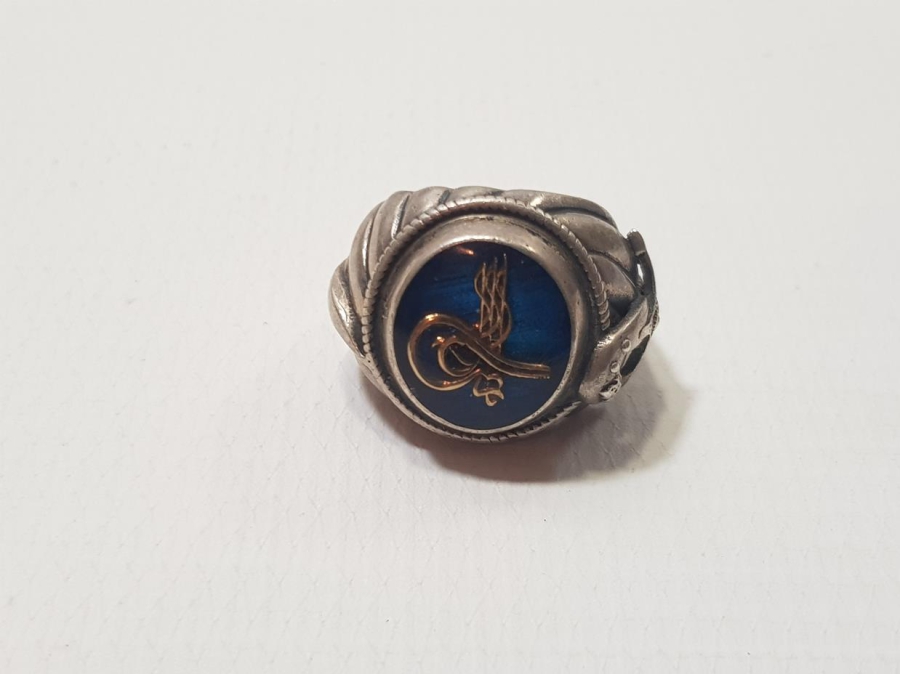 SARIK FORMLU OSMANLI TUĞRALI GÜMÜŞ YÜZÜK