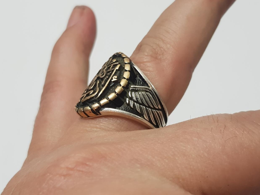 OSMANLICA "EDEB YA HU" YAZILI GÜMÜŞ YÜZÜK