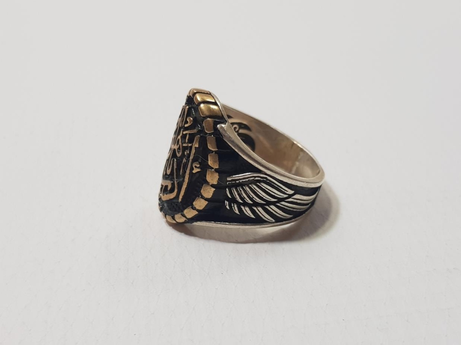 OSMANLICA "EDEB YA HU" YAZILI GÜMÜŞ YÜZÜK