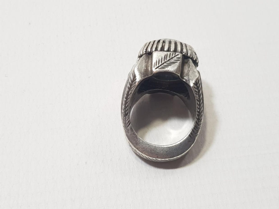 OSMANLICA DAMGALI TOPAZ TAŞLI GÜMÜŞ YÜZÜK