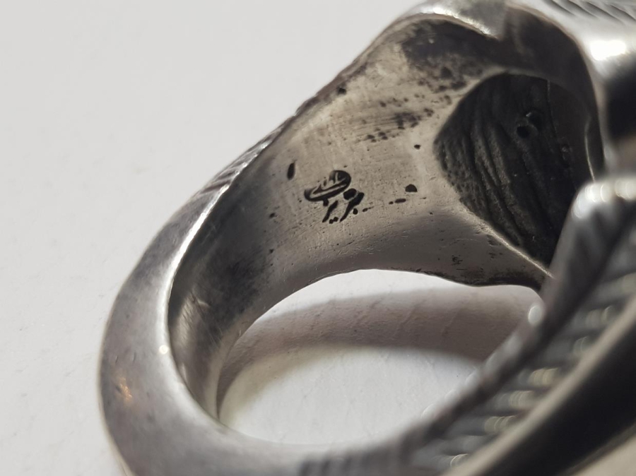 OSMANLICA DAMGALI TOPAZ TAŞLI GÜMÜŞ YÜZÜK