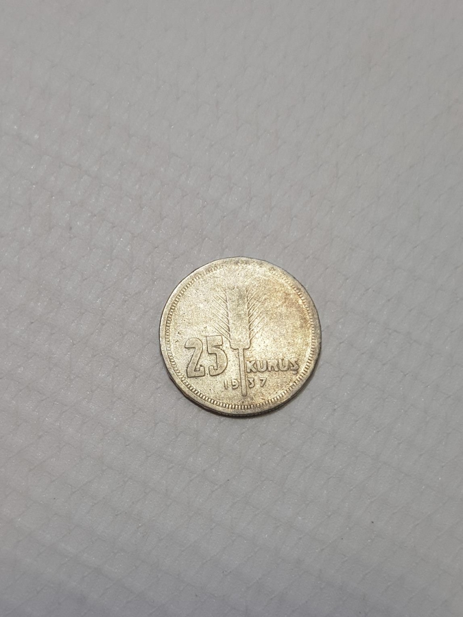 1937 GÜMÜŞ 25 KURUŞ