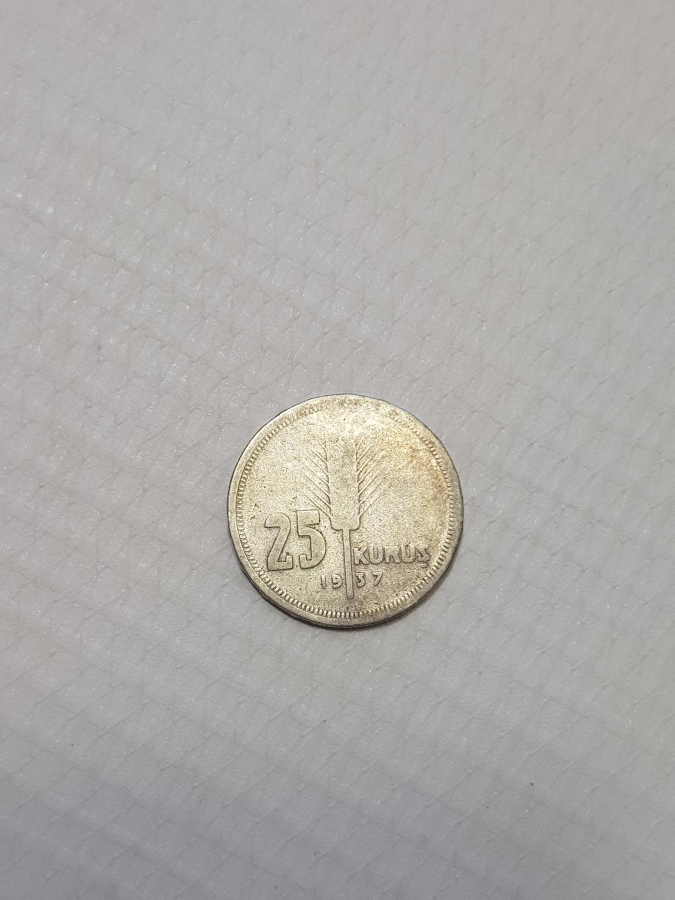 1937 GÜMÜŞ 25 KURUŞ
