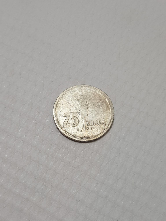 1937 GÜMÜŞ 25 KURUŞ