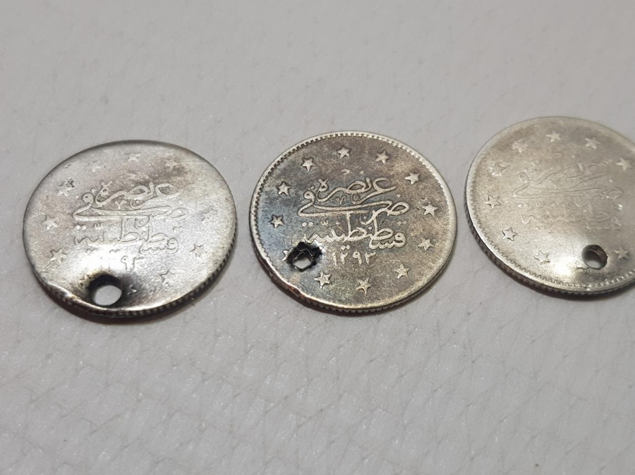 SULTAN ABDULHAMİT DÖNEMİ 3 ADET GÜMÜŞ 2 KURUŞ