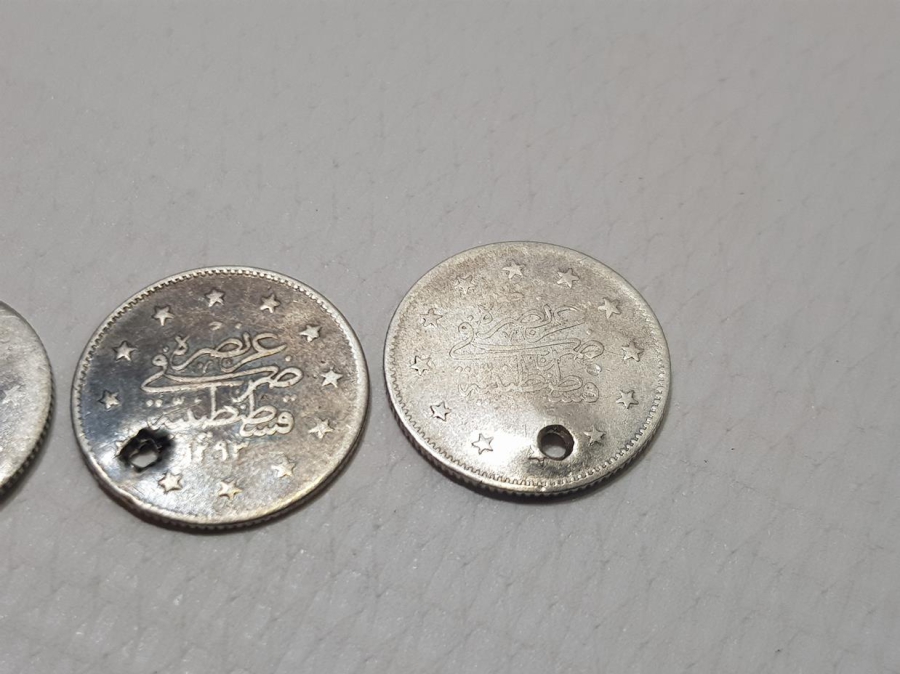 SULTAN ABDULHAMİT DÖNEMİ 3 ADET GÜMÜŞ 2 KURUŞ