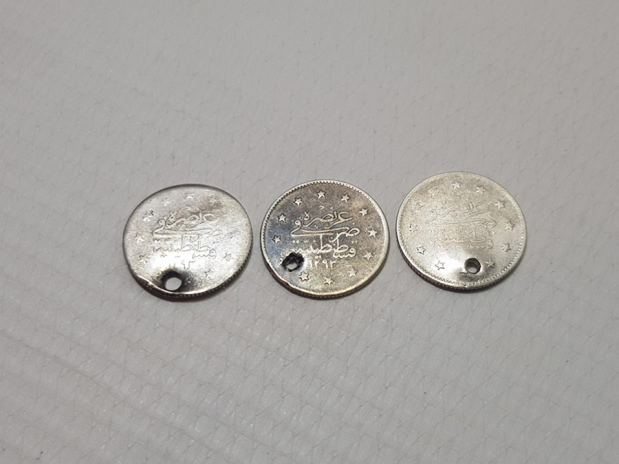 SULTAN ABDULHAMİT DÖNEMİ 3 ADET GÜMÜŞ 2 KURUŞ