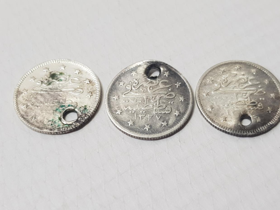 SULTAN MEHMED REŞAD DÖNEMİ 3 ADET GÜMÜŞ 2 KURUŞ