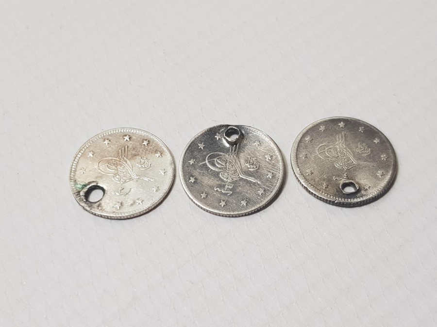 SULTAN MEHMED REŞAD DÖNEMİ 3 ADET GÜMÜŞ 2 KURUŞ