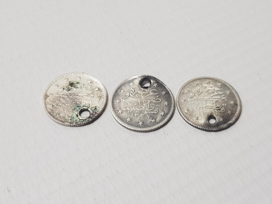 SULTAN MEHMED REŞAD DÖNEMİ 3 ADET GÜMÜŞ 2 KURUŞ