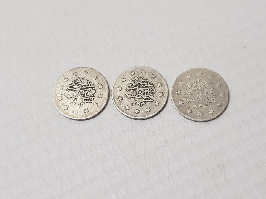 SULTAN ABDULHAMİT DÖNEMİ 3 ADET GÜMÜŞ 1 KURUŞ