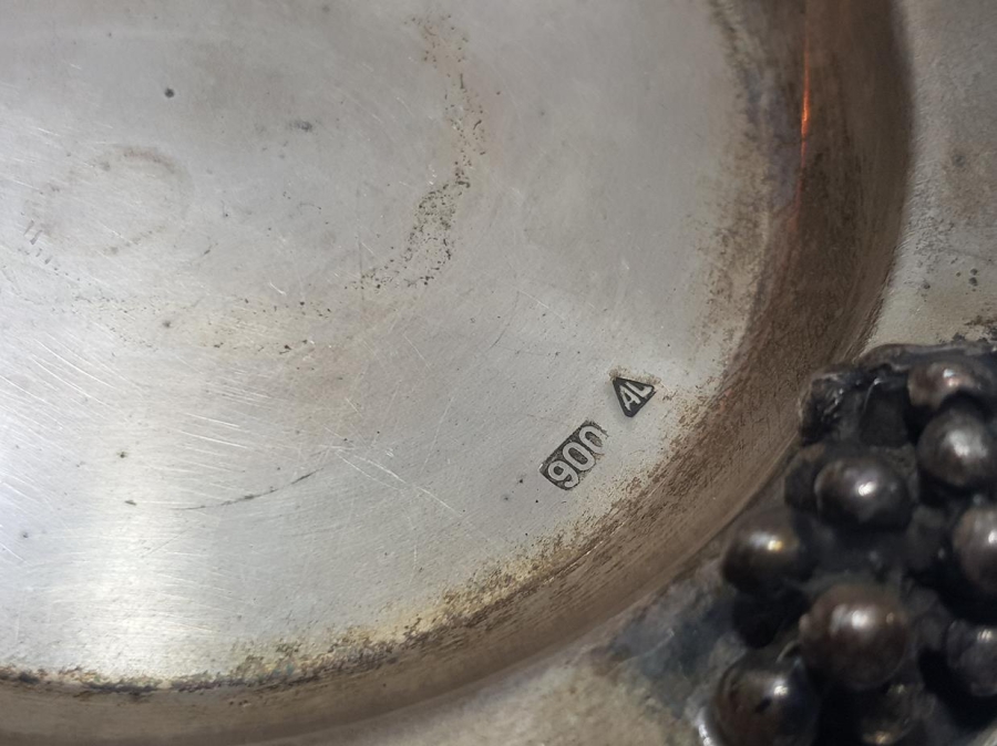 ÜZÜM SALKIMI APLİKELİ GÜMÜŞ ÇEREZLİK