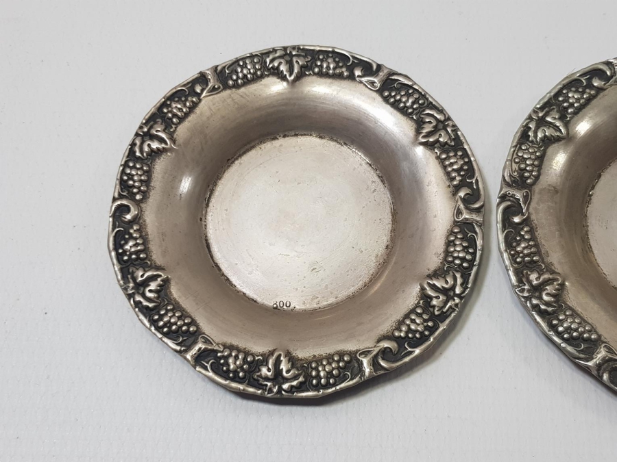 BİR ÇİFT GÜMÜŞ ÇAY TABAĞI