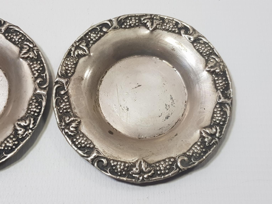 BİR ÇİFT GÜMÜŞ ÇAY TABAĞI