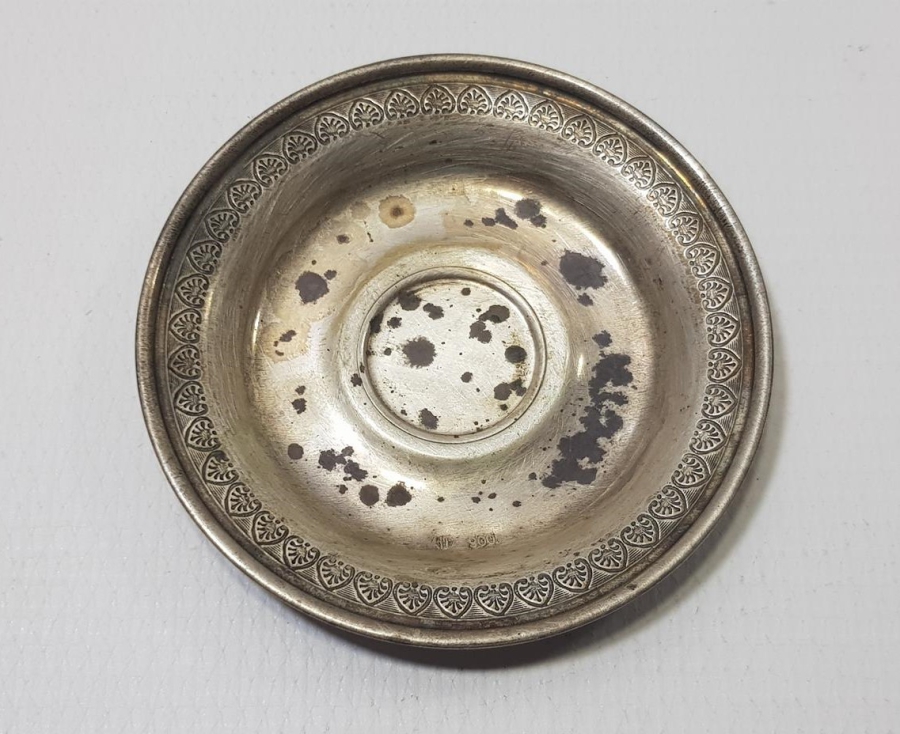 AZNAVUR İŞÇİLİKLİ GÜMÜŞ KAHVE FİNCANI ALTLIĞI