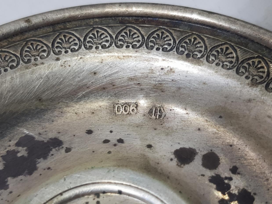 AZNAVUR İŞÇİLİKLİ GÜMÜŞ KAHVE FİNCANI ALTLIĞI